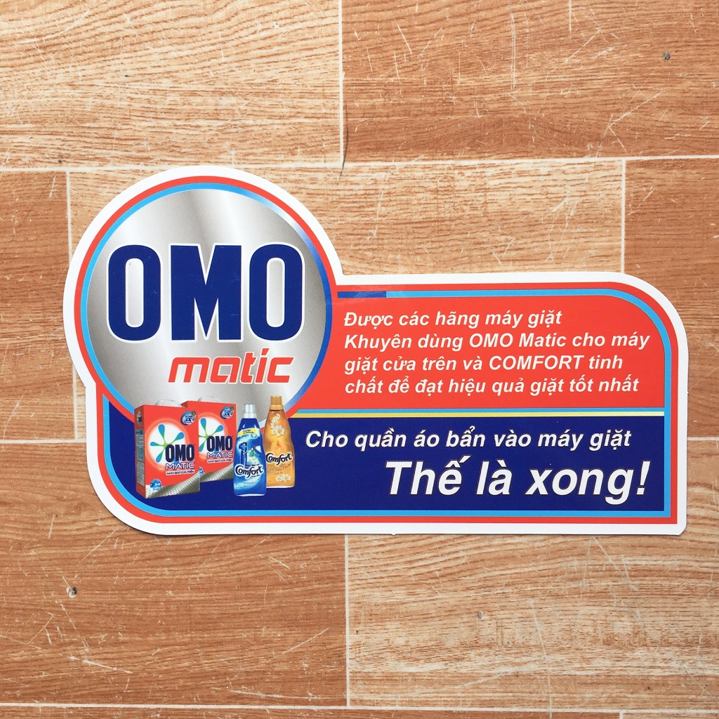 Tem dán Omo decal, dán máy giặt [BÓNG, ĐẸP] Tem decal máy giặt