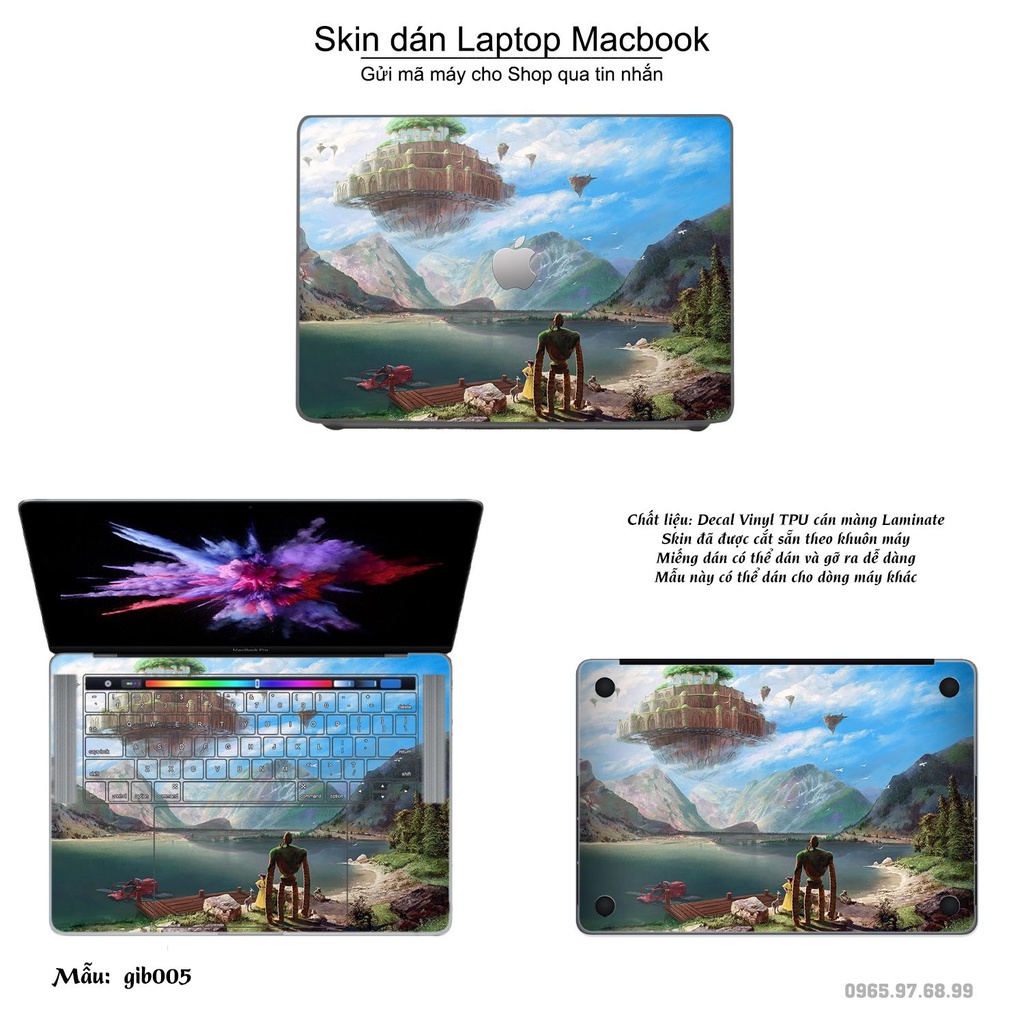 Skin dán Macbook mẫu Ghibli (đã cắt sẵn, inbox mã máy cho shop)