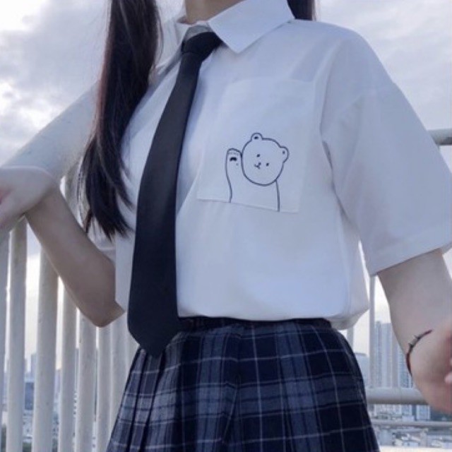 Áo sơ mi gấu cộc tay kèm cavat TH6