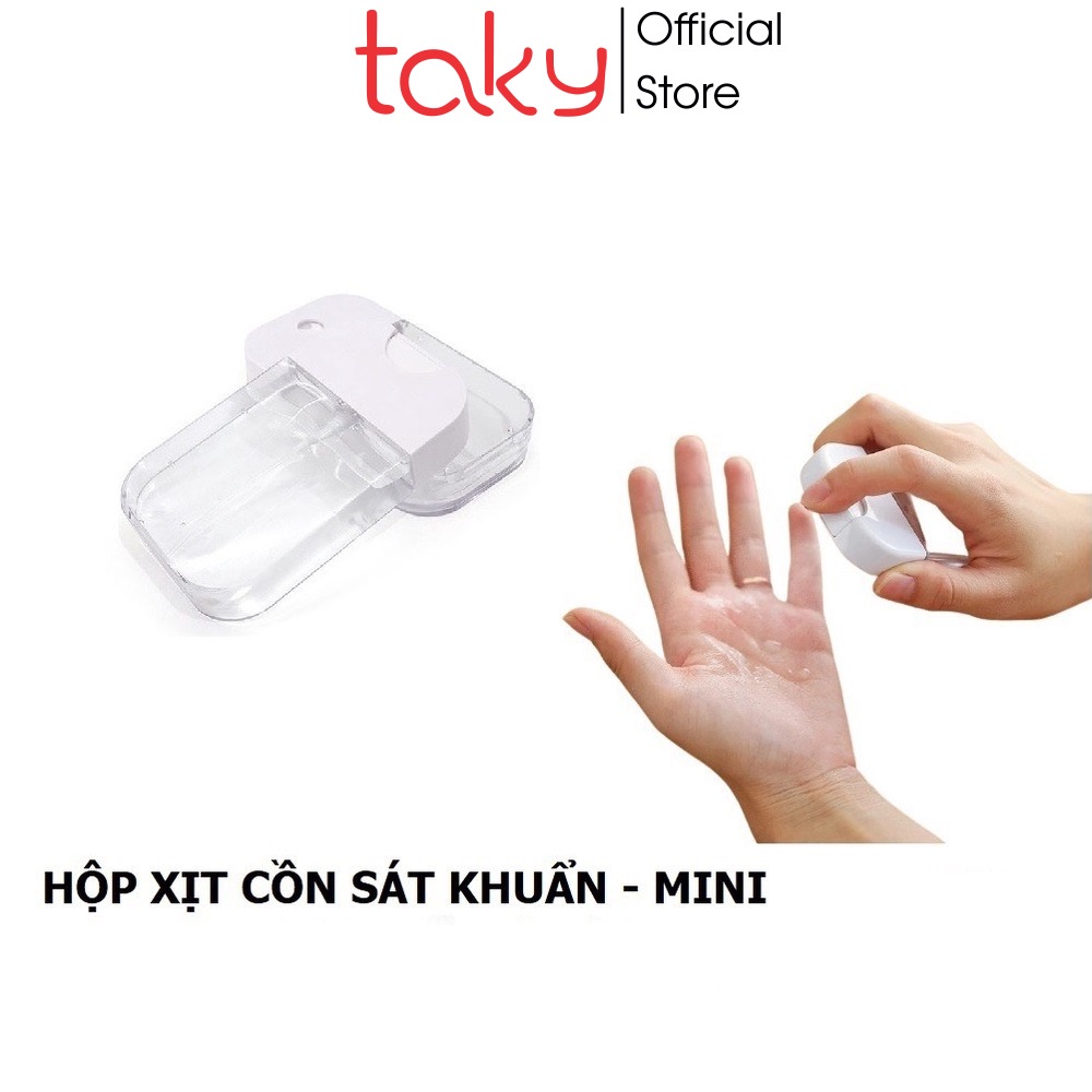 Hộp Xịt Cồn - Taky, Sát Khuẩn Tay - Vuông Nhỏ Gọn 45ml - Mang Theo Người, Bỏ Túi Quần, Áo, Túi Xách Khi Ra Ngoài - 7144
