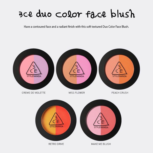 Phấn Má Hồng 2 Màu 3CE Duo Color Face Blush