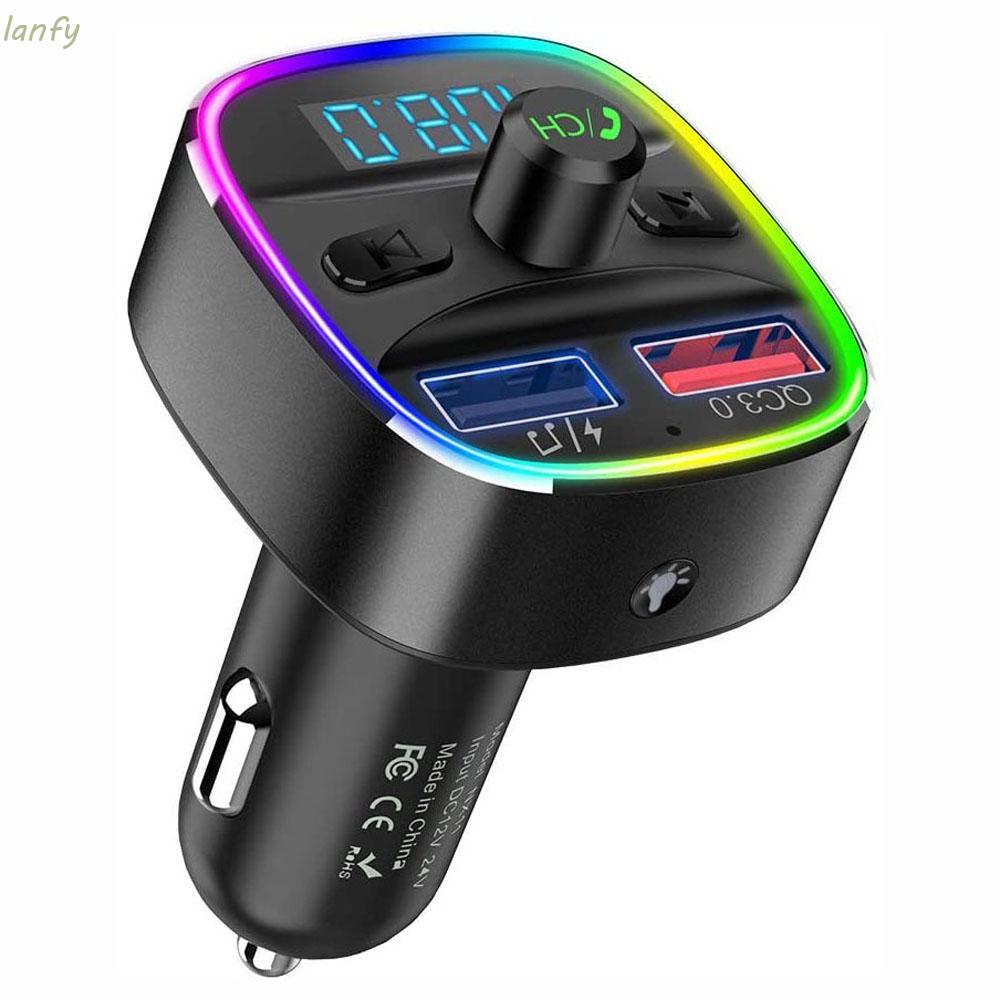 Máy Nghe Nhạc Mp3 Có Đèn Led 7 Màu Kết Nối Bluetooth Qc3.0 Cho Xe Hơi