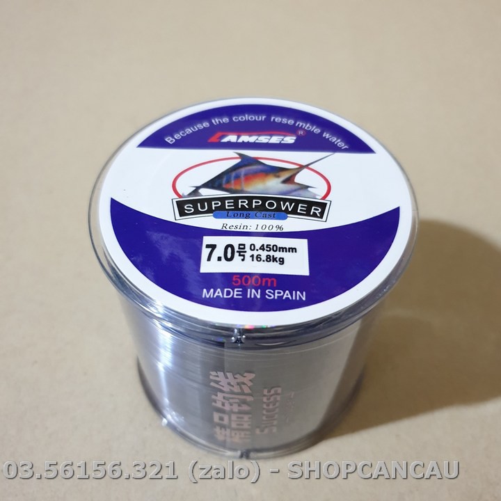 Cước Câu Cá 500M Size 6.0 7.0 Super Power Hàng Cao Cấp