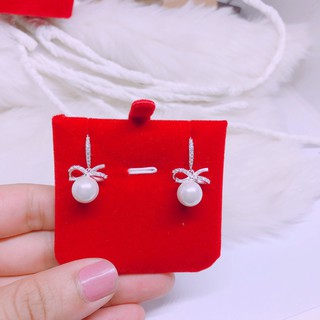 Bông tai nơ móc đính đá hàng đẹp -