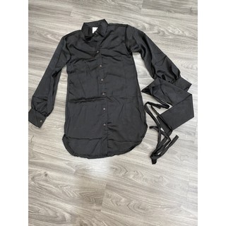 Đầm sơ mi lụa kèm belt rời