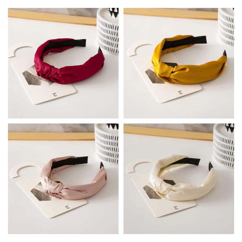 Băng Đô Cài Tóc Vải Satin Màu Trơn Thắt Nút To WMES15H Cho Nữ