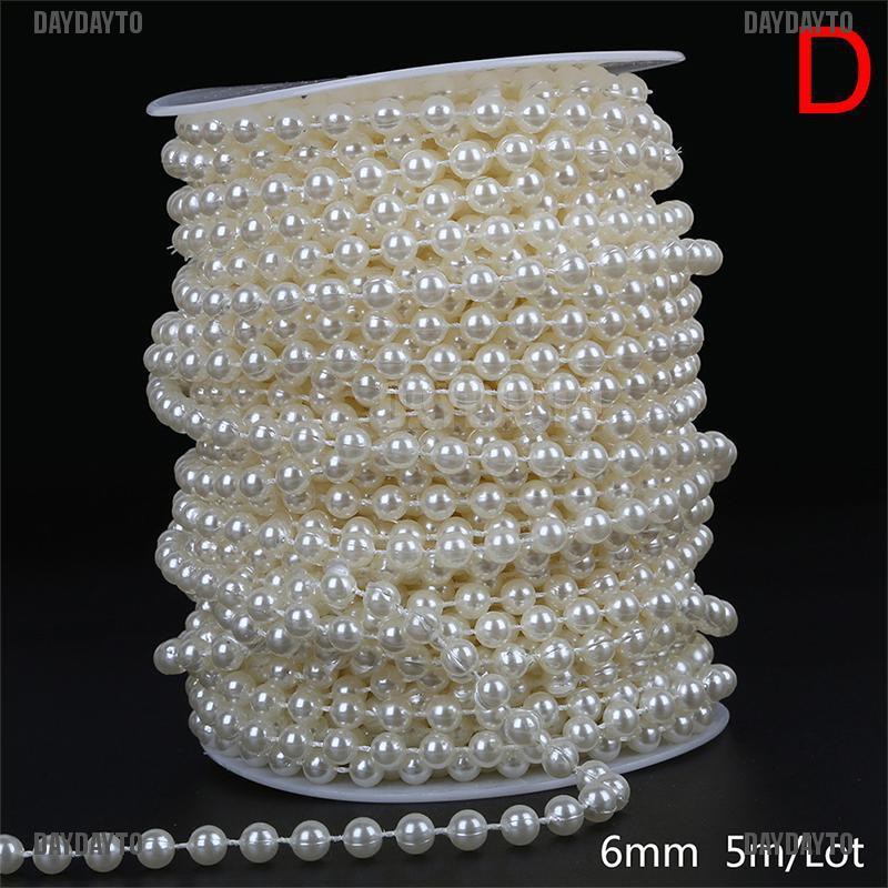 Cuộn Dây Hạt Ngọc Trai Tròn ABS Dùng Trang Trí Đầm Cưới DIY