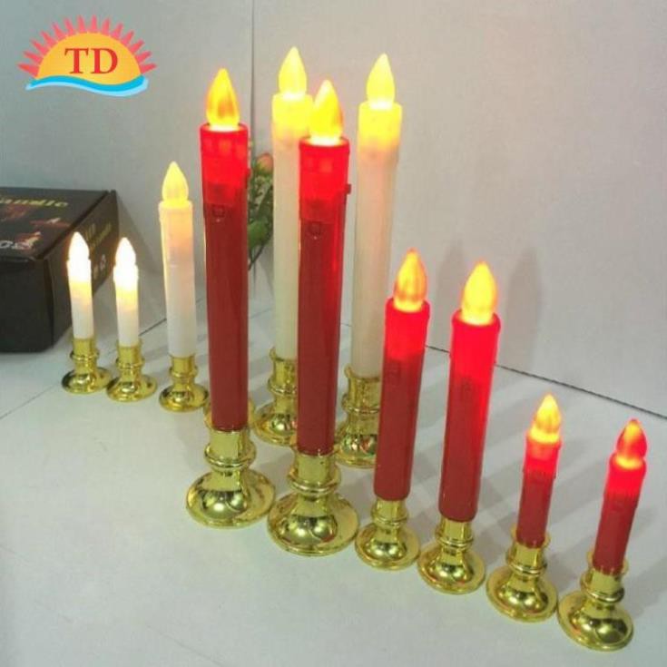 Cặp Nến điện tử để bàn thờ có chân đế loại cao 13cm, loại cao 19cm