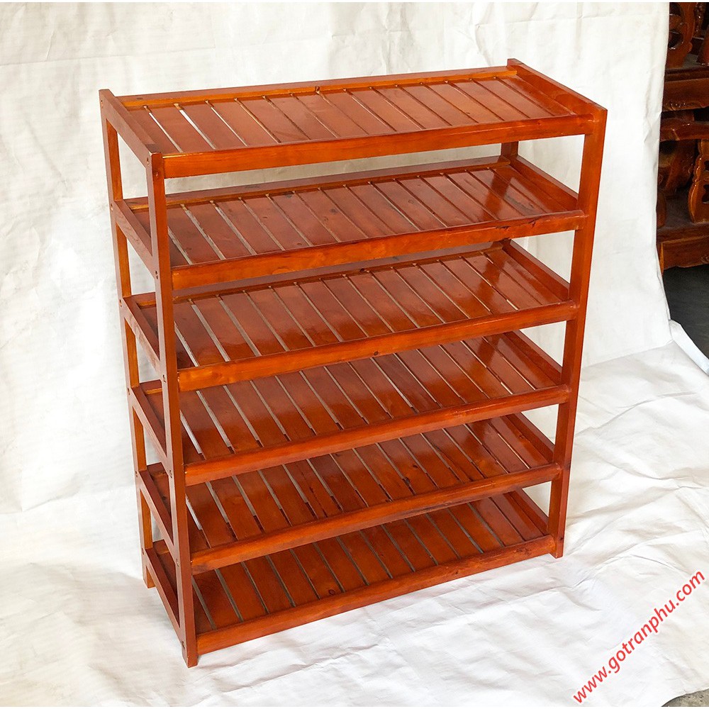 Kệ Giày Gỗ Cao Su 6 Tầng Đầy Đủ Kích Thước Siêu Bền