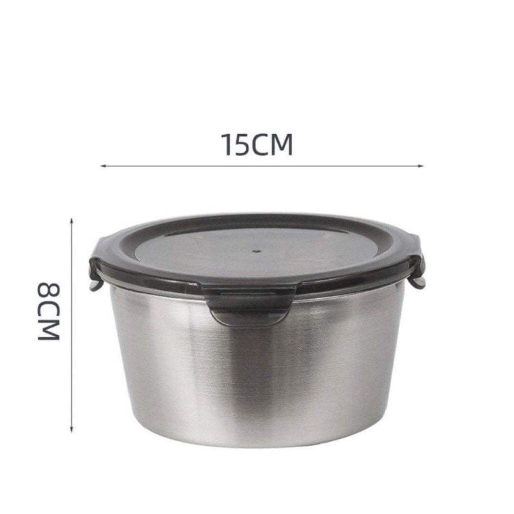 Bộ 3 hộp đựng thực phẩm bằng thép không gỉ có nắp  - Ecohome
