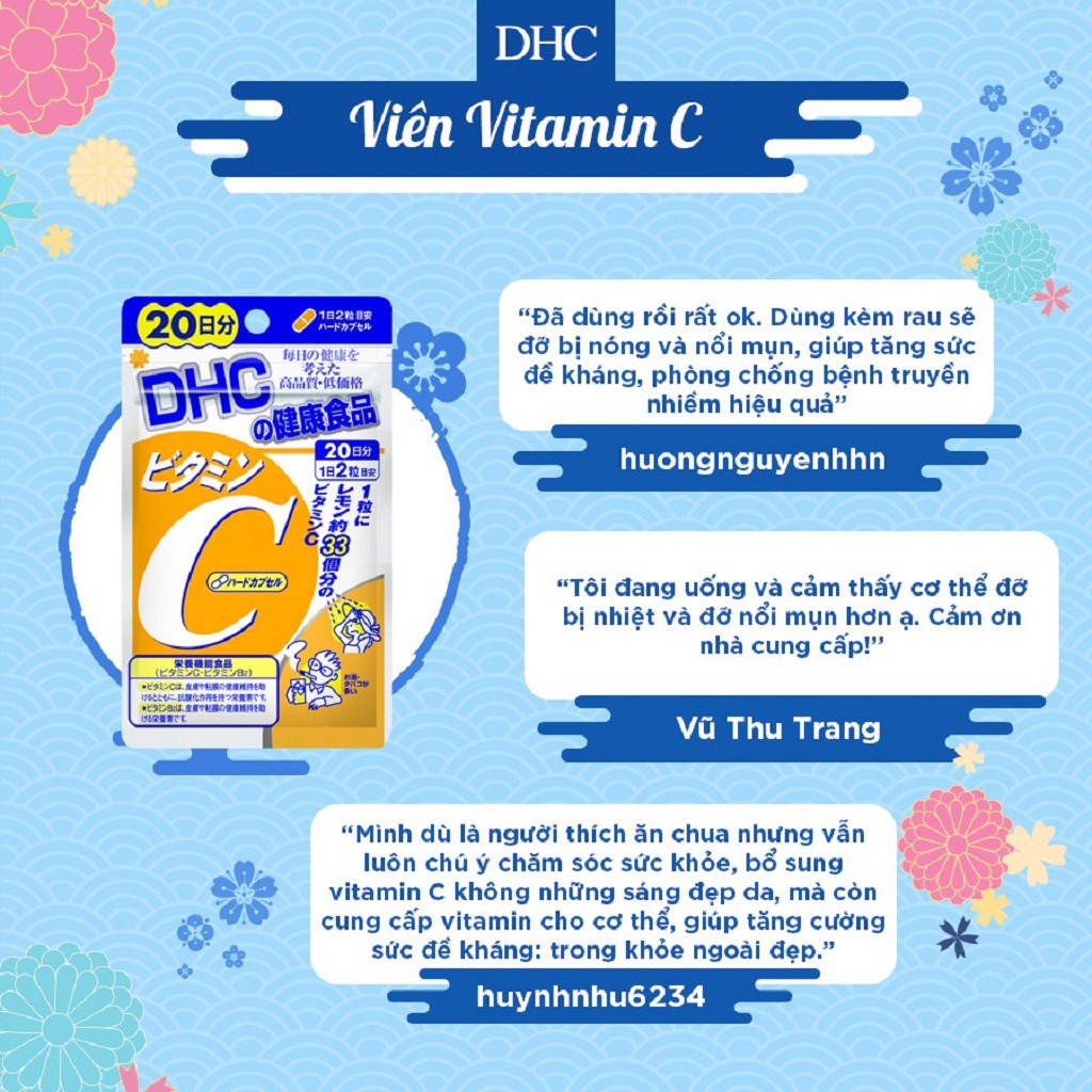 Combo sáng da, mờ thâm, ngừa mụn từ trong ra ngoài ( Vitamin C - 30 ngày DHC và Tinh chất nghệ Hưng Yên cocoon 30ml )