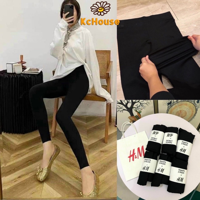 Quần legging dài nữ cạp cao nâng mông vải cotton dày co giãn, quần tập gym, Xưởng sỉ KC House