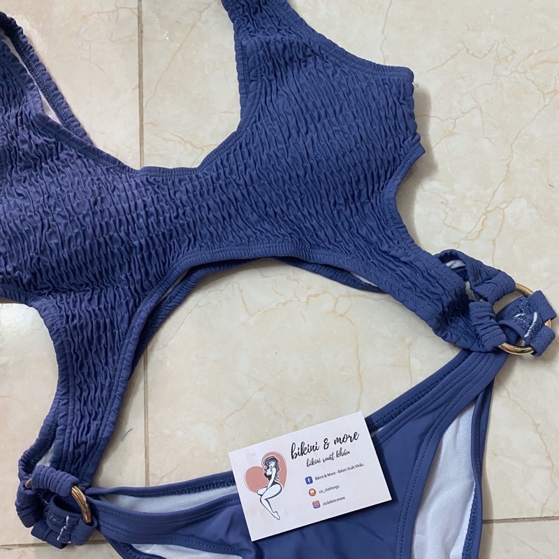 [BKN1090] &lt;ÂU&gt; BODYSUIT XANH GHI CUTOUT VẢI NHÚN