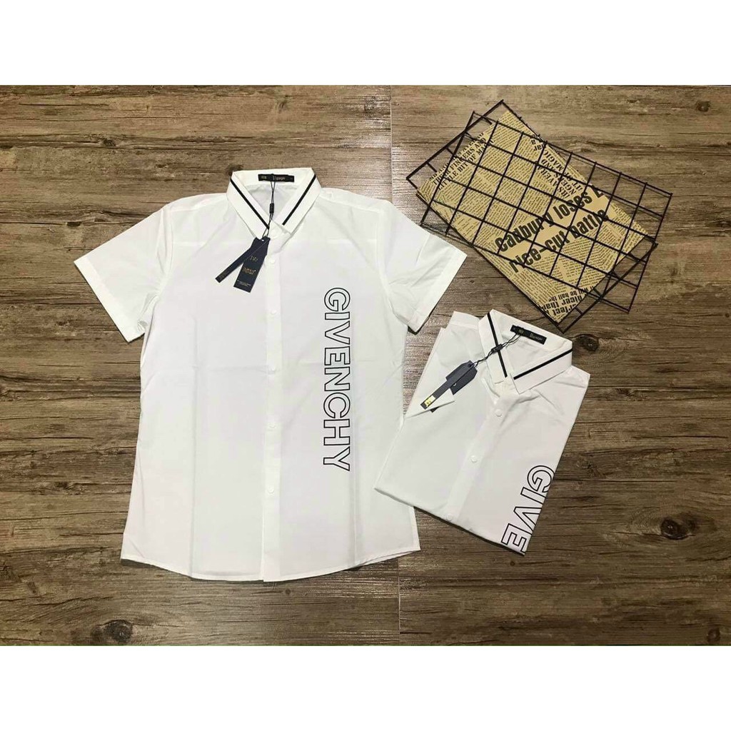 Áo sơ mi nam tay ngắn in giá rẻ mẫu mới-AHFASHION