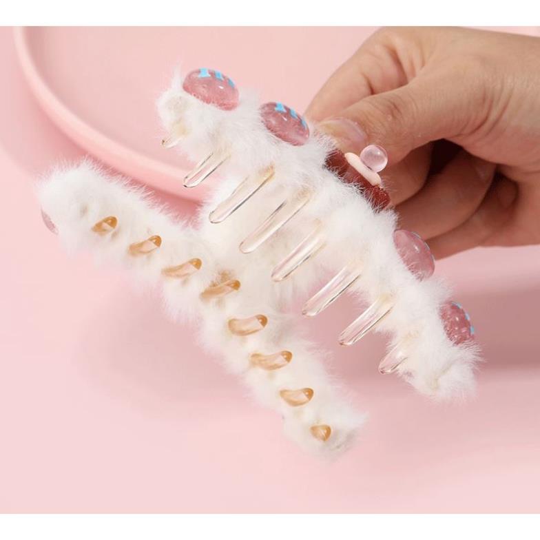 Kẹp tóc càng cua lông mềm nhiều hình ngộ nghĩnh dễ thương cute hạt me thời trang Hàn Quốc, June accessories