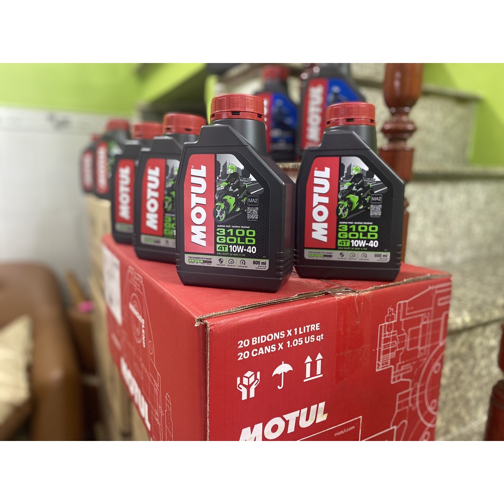 Nhớt motul 3100 gold 10w40 - Nhớt xe số và xe côn tay chai 800ml