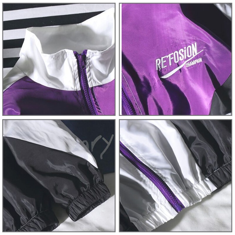 Áo khoác hip hop AOKANG mỏng thêu logo phối khóa kéo thời trang dành cho nam