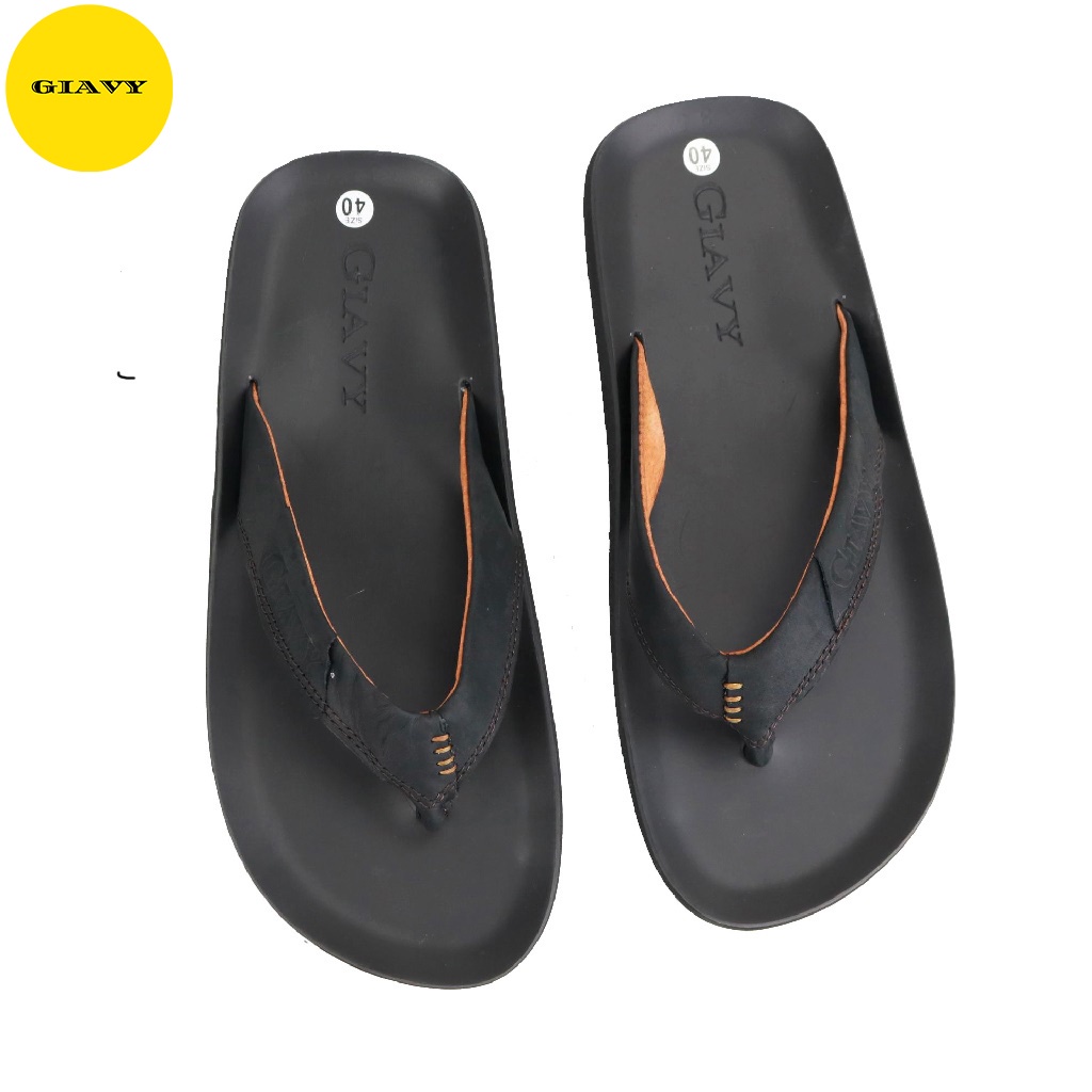 Dép kẹp nam, dép nam quai da mặt cao su, DTL218 - GIÀY GIAVY
