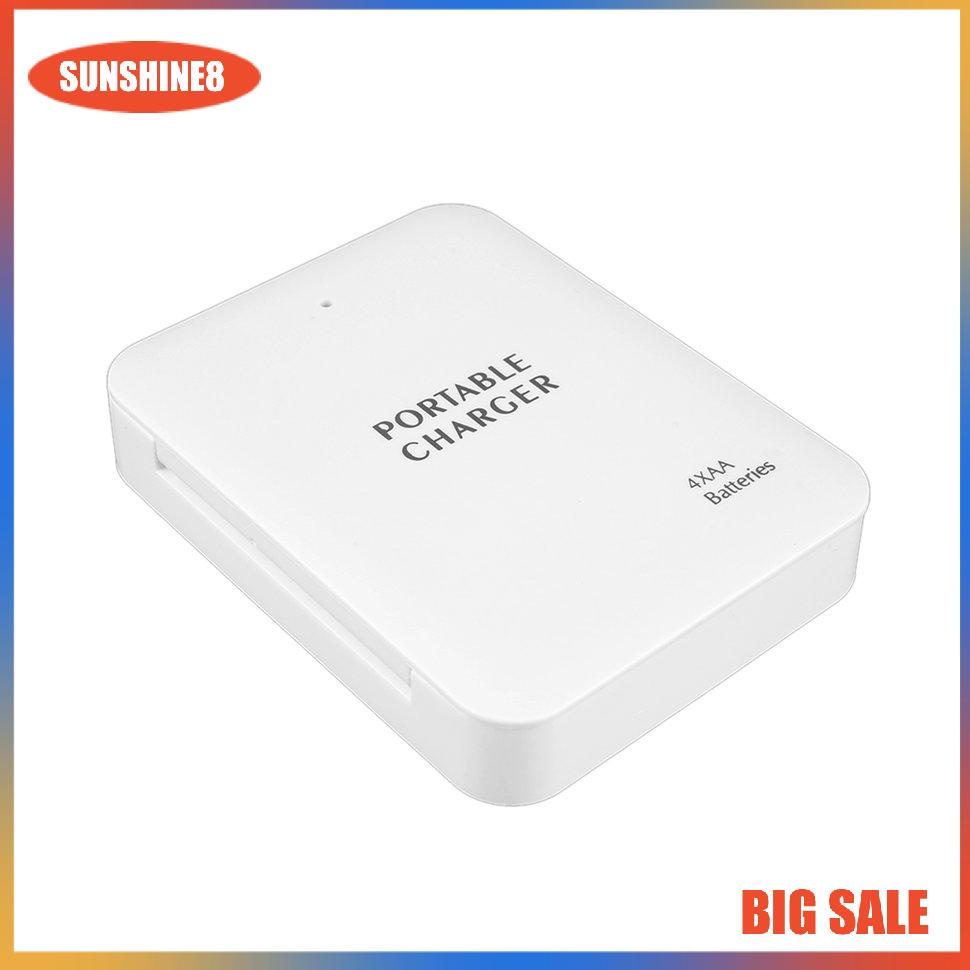 【SUN】Portable USB 4AA Battery Emergency Charger Power Bank Case For Cell Phone