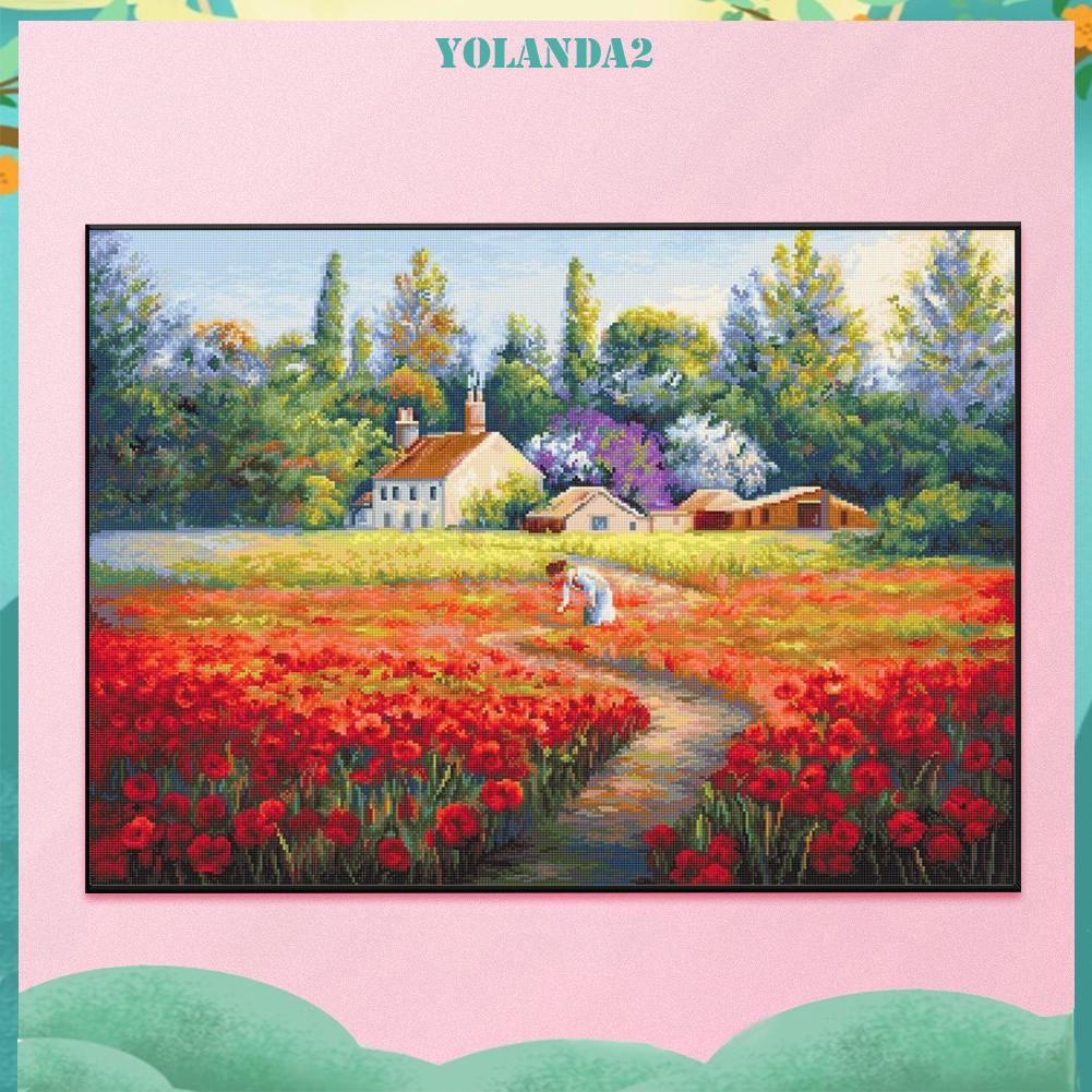 Tranh thêu chữ thập hình hoa tulip 11CT DIY