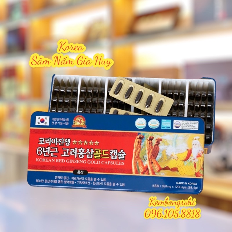 Đạm Hồng Sâm Nhung Linh Chi Cao Cấp Hàn Quốc, Hộp 120V