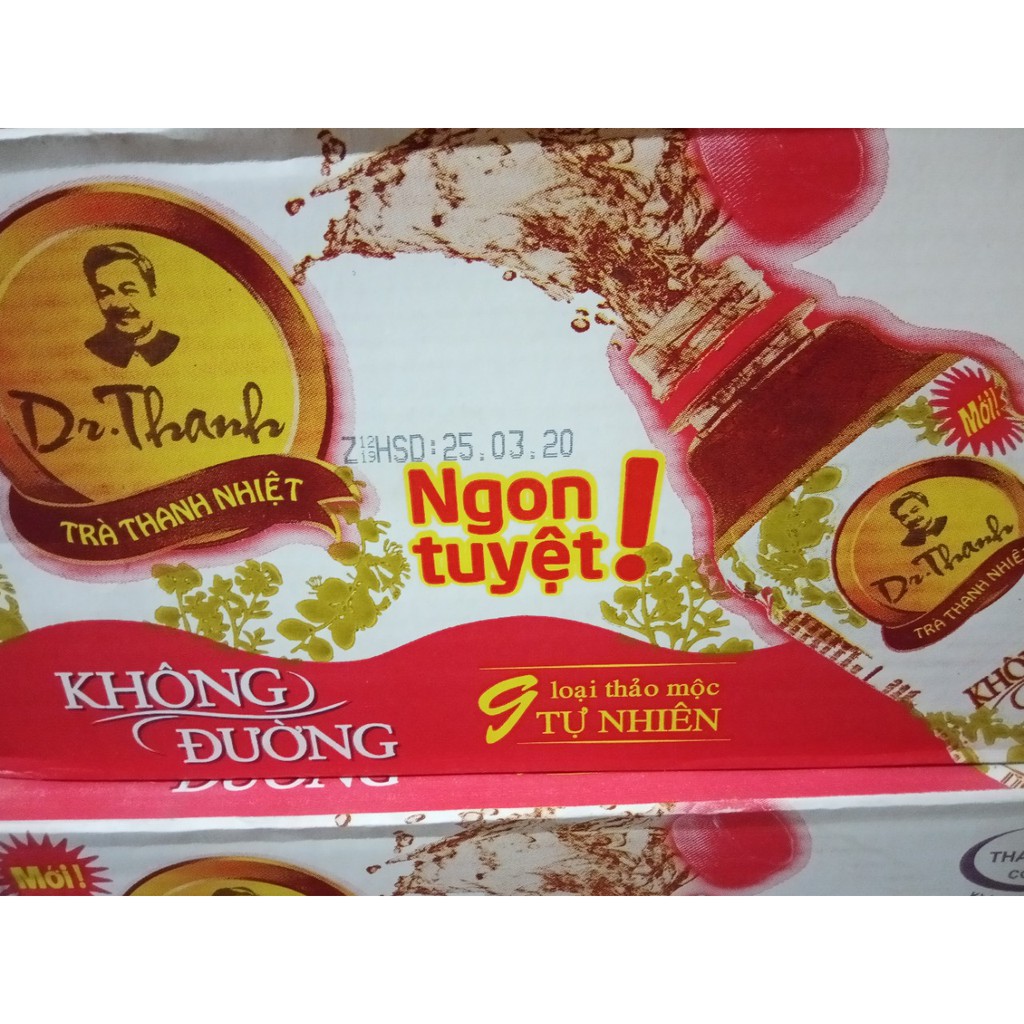 Thùng 24 chai trà thảo mộc Dr Thanh không đường chai 330ml