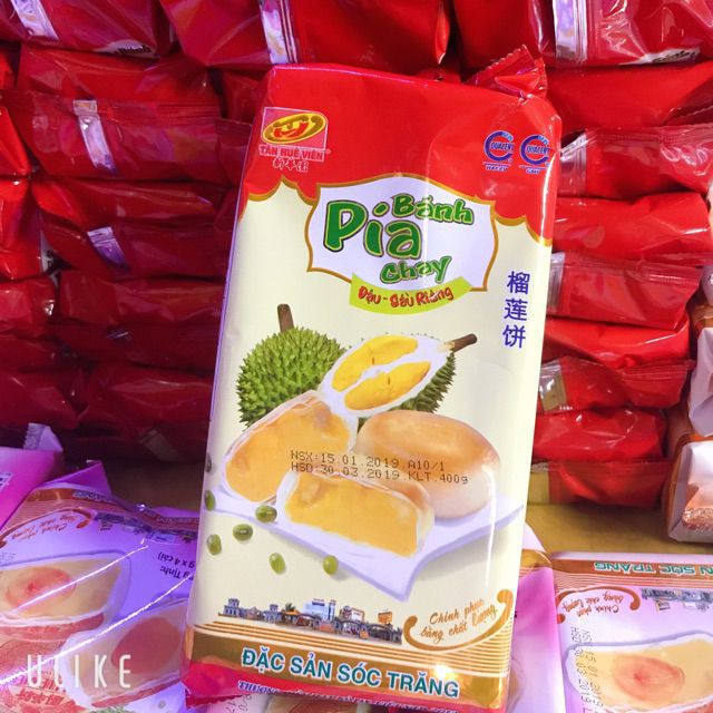 Bịch Bánh Pía Chay Đậu Sầu Riêng Tân Huê Viên 400gr