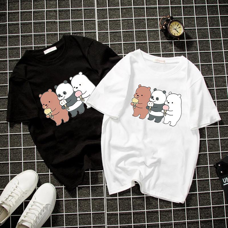 Áo thun unisex form rộng 3 chú gấu đáng yêu thời trang cá tính vải dày mịn 2019T1317