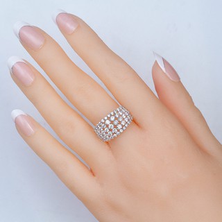 Nhẫn Thời Trang Đính Đá Lấp Lánh Phong Cách Retro