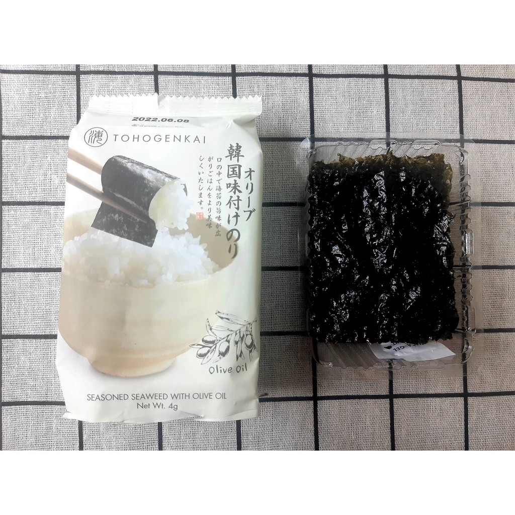 Rong biển Tohogenkai ăn liền vị dầu olive gói 4g - Rong biển nhập khẩu chính hãng Hàn Quốc