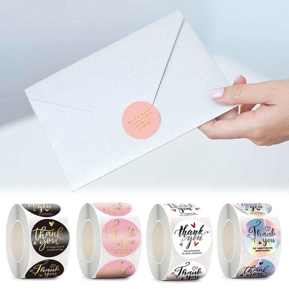 Cuộn 500 Miếng Dán Trang Trí Bánh Chữ Thank You Xinh Xắn