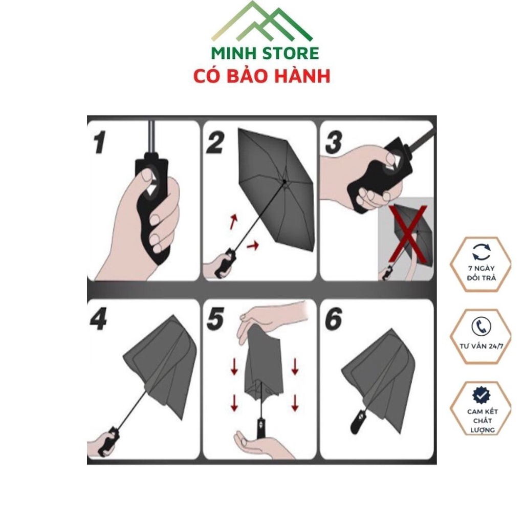 Ô Dù Tự Động Gấp Gọn Chống Tia UV Che Mưa Nắng UMBRELLA, Ô Thông Minh Đóng Mở Bằng 1 nút bấm hàng cao cấp