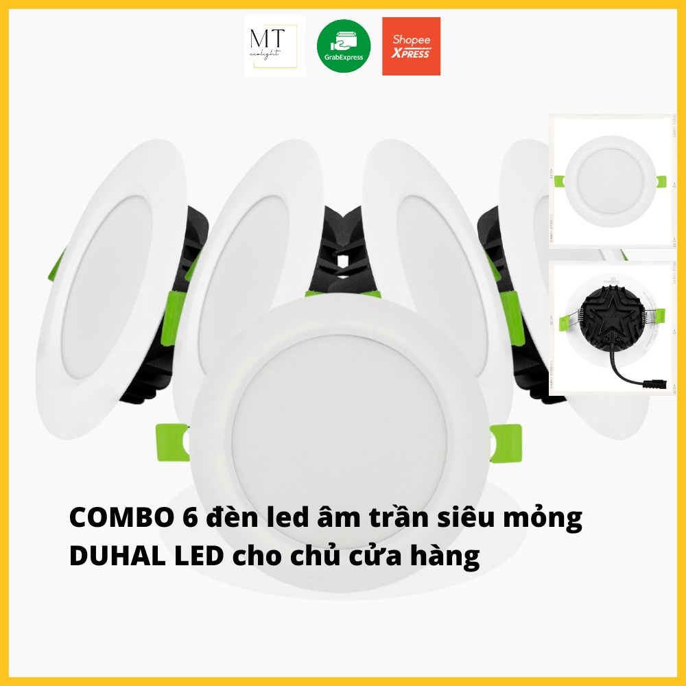 Đèn led âm trần thạch cao mặt tròn KINGLED 12w - Bộ 6 đèn led âm trần cho chủ cửa hàng thời trang - Lỗ khoét Ø110