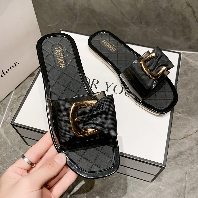 Dép Sandal Đế Bằng Đính Nơ Thời Trang Mùa Hè 2022 Dễ Phối Đồ Cho Nữ CHZK050