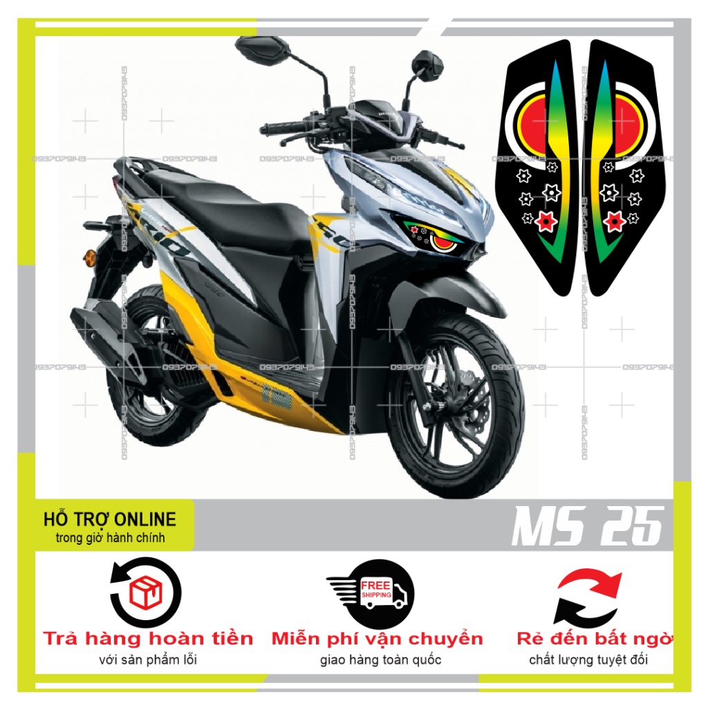 DECAL DÁN ĐÈN SƯƠNG MÙ XE VARIO 2020 (DECAL TRONG SUỐT) MS 25 - DUNG DECAL