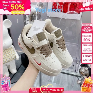 Giày thể thao nam nữ, giày sneaker af1 màu nâu , đế độn tăng chiều cao phong cách hàn quốc