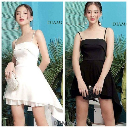 Đầm xoè vạt chéo Diamond - hàng thiết kế