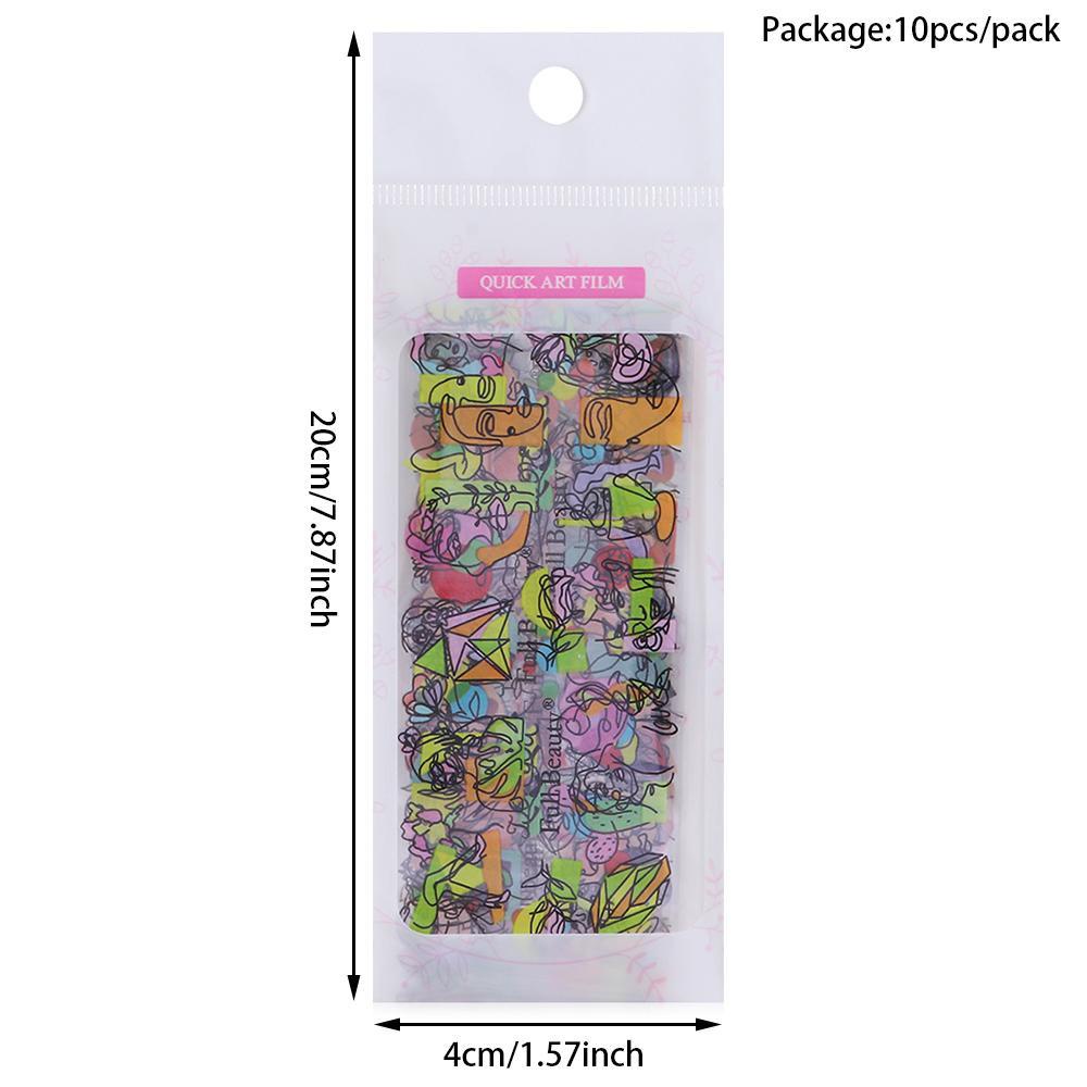 DIACHAVN Set 10 Cuộn Giấy Foil Dán Móng Nghệ Thuật