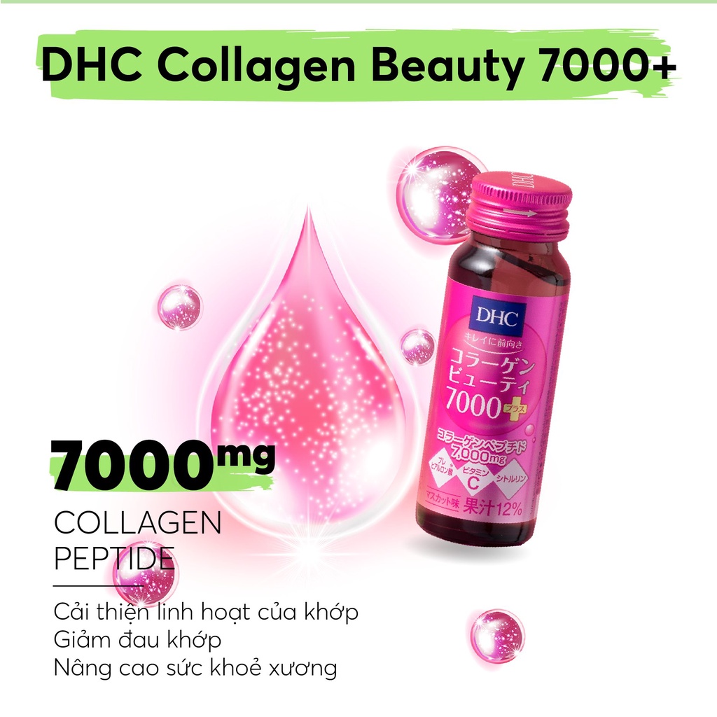 Collagen nước DHC Collagen Beauty 7000 Plus (Hộp 10 lọ)