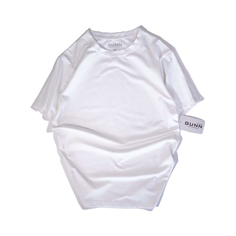 Áo Thun Trơn Basic Cổ Tròn Cotton 4 Chiều Cao Cấp, Co Giãn, Thoáng Mát, Thấm Hút Mồ Hôi - TRẮNG - GUNN T-SHIRT