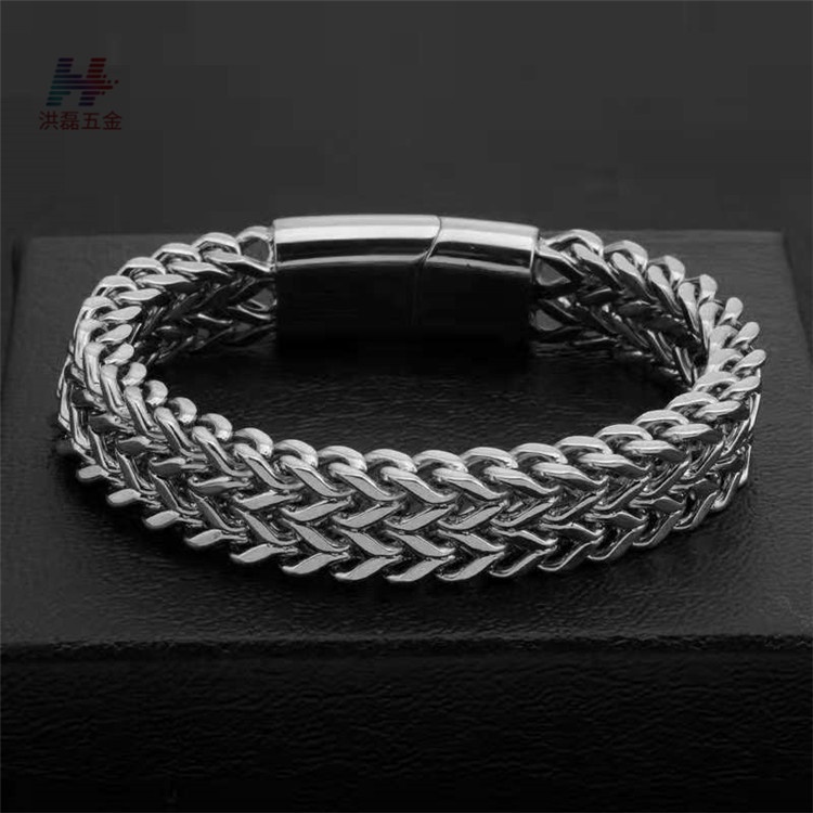 Vòng Tay ST Nam Màu Bạc HipHop Punstore Đẹp Cá Tính Streetwear Thép Titan - Vòng đeo tay ST
