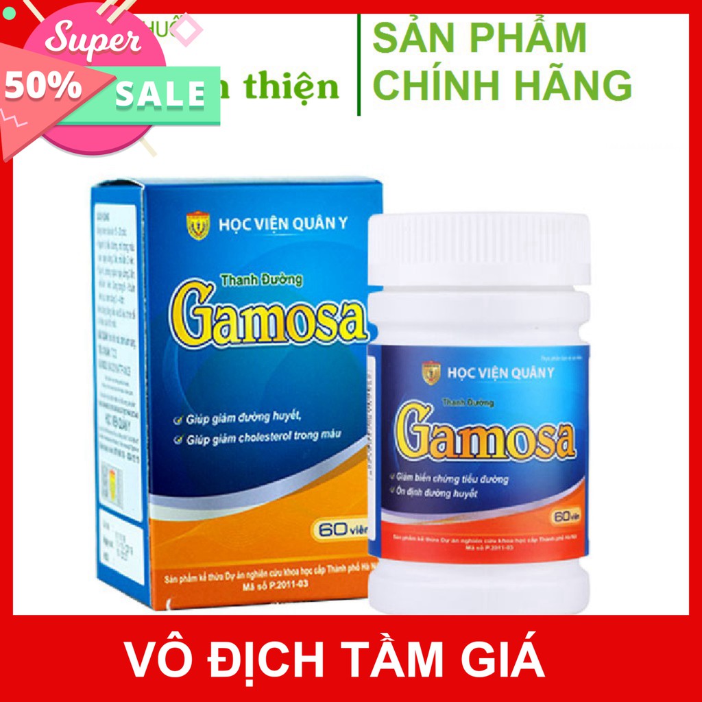 Thanh đường Gamosa HVQY- Hỗ trợ làm giảm cholesterol trong máu, giảm đường huyết (60 viên)