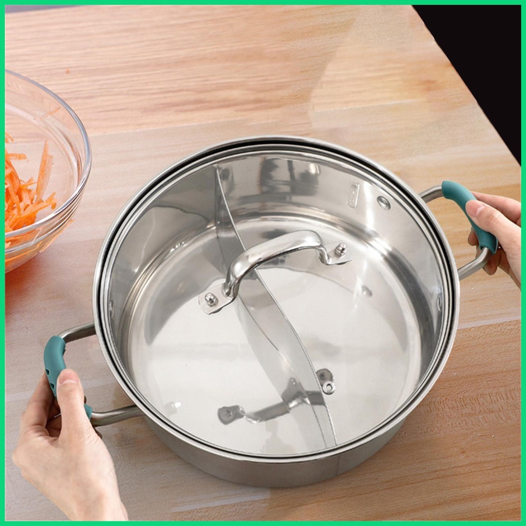 Set 2 Vỏ Bọc Tay Cầm Chảo Hấp Cách Nhiệt Chống Trượt Bằng Silicon