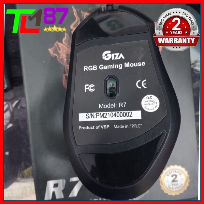 Chuột Gaming Chính Hãng Đèn LED 7 Màu RGB Có Dây VSPTech Giza R7 - Chuột Máy Vi Tính PC Laptop Mouse Chuyên Game