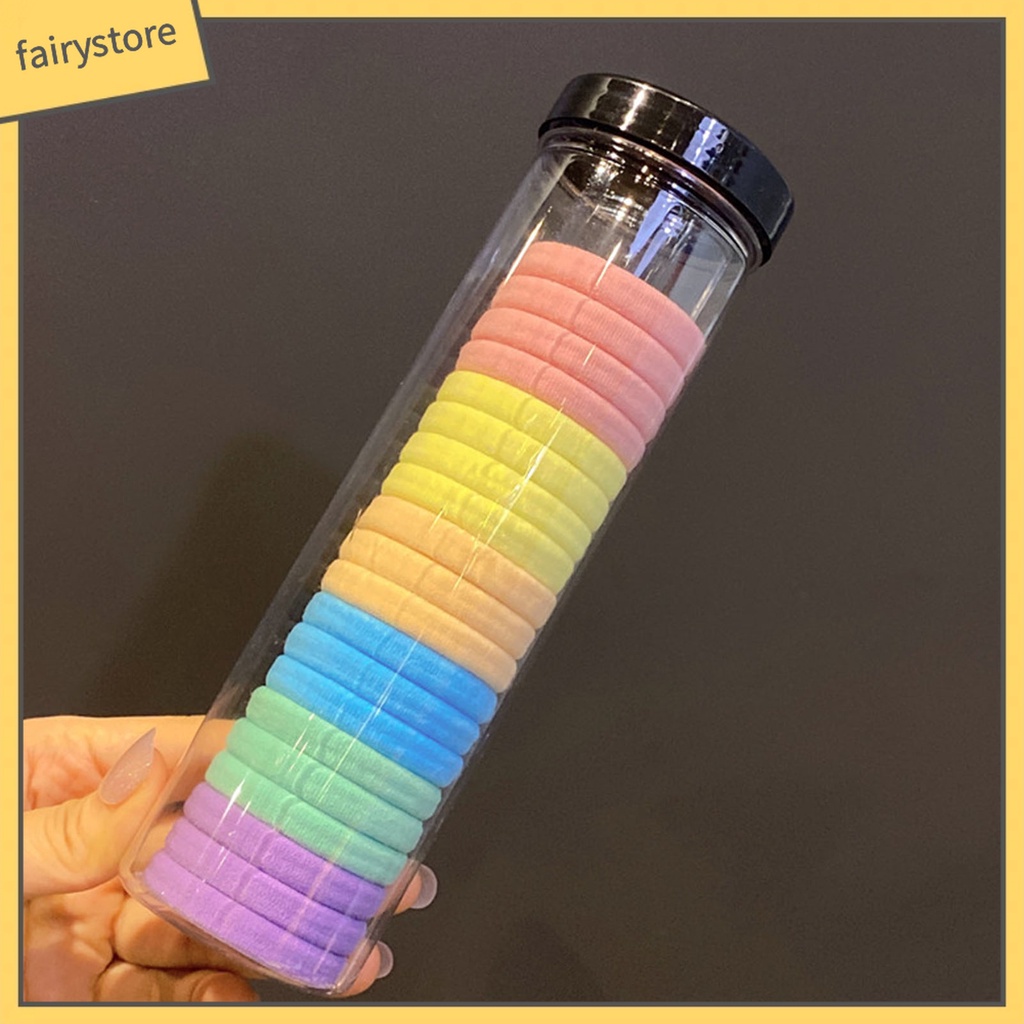 Bộ 20 Dây Cột Tóc Màu Trơn Độ Co Giãn Cao Chống Trượt Mềm Mại Dành Cho Nữ