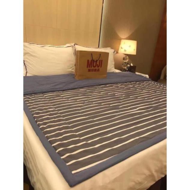 Chăn MUJI ( chăn điều hoà xuất nhật ) kẻ nhỏ ( 2m x 2m3) $