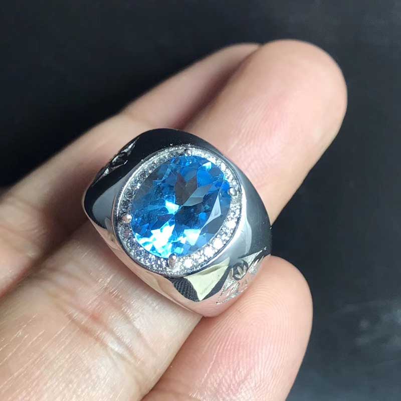 Nhẫn bạc 925 đính đá thời trang sang trọng cho nam