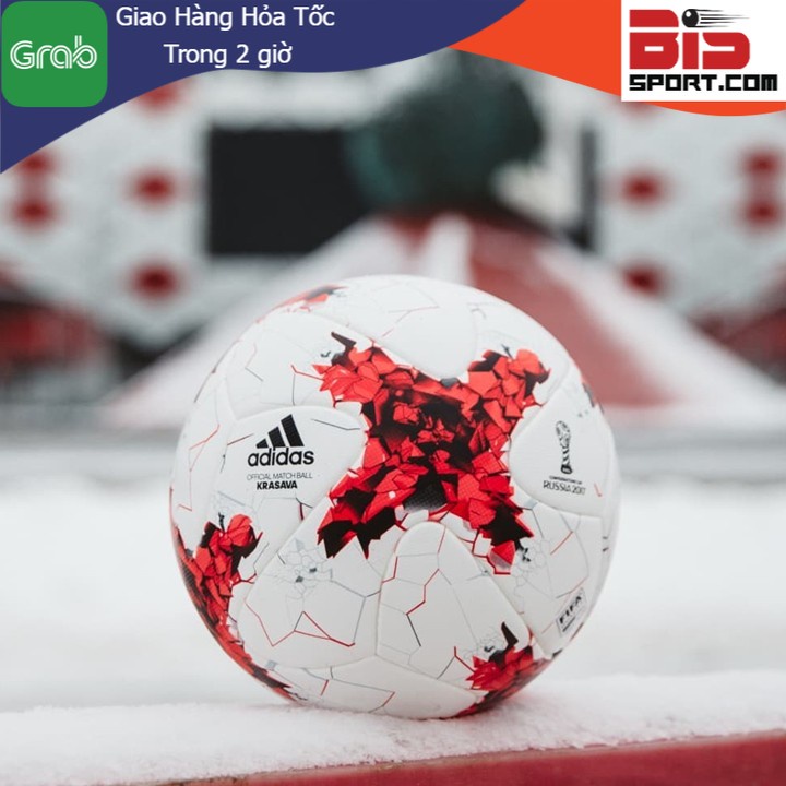 Quả Bóng Đá Adidas Krasava Confed Cup 2017 - Size 5 Màu Trắng Họa Tiết Đỏ - Tặng Kim Bơm