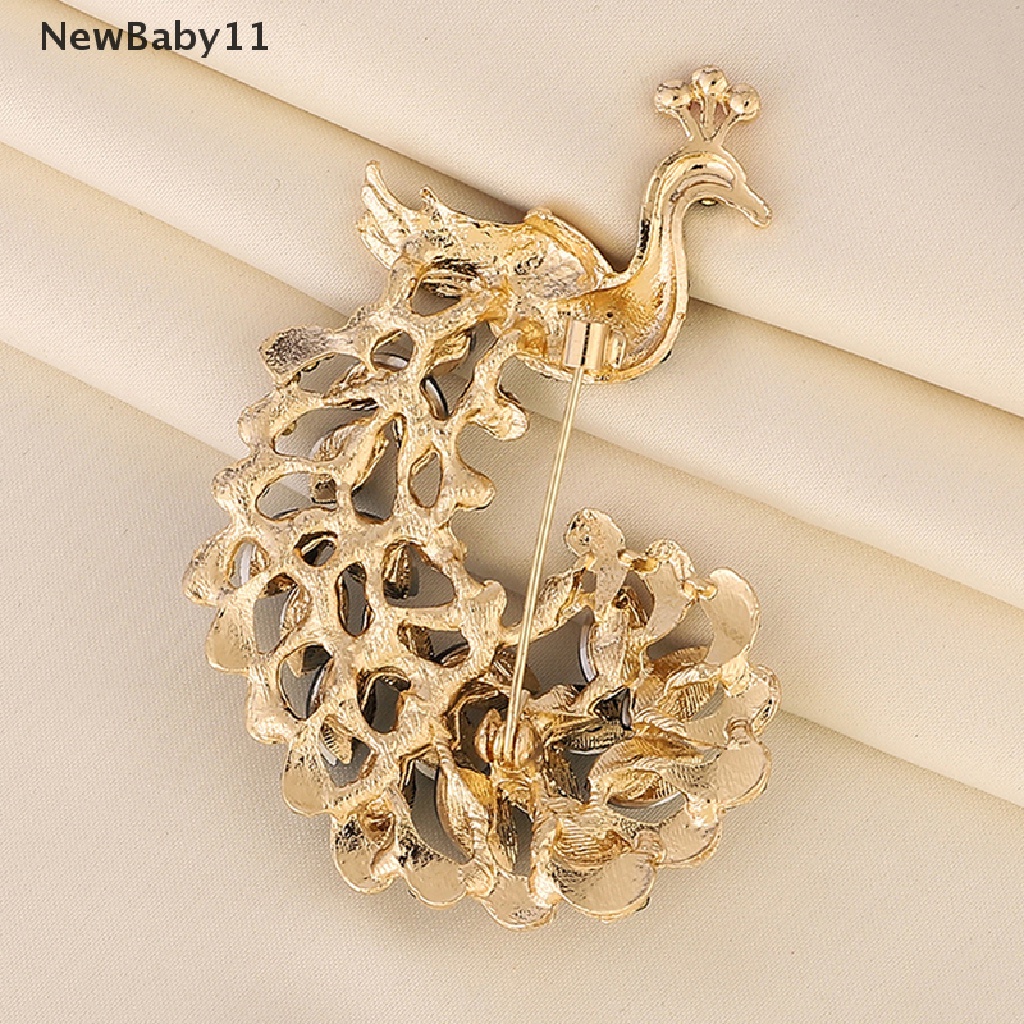 Ghim Cài Áo Hình Chim Công Đính Đá Pha Lê Dễ Thương