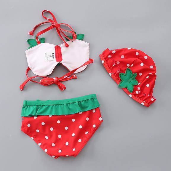 Bộ đồ bơi bikini quả dâu siêu dễ thương cho bé gái